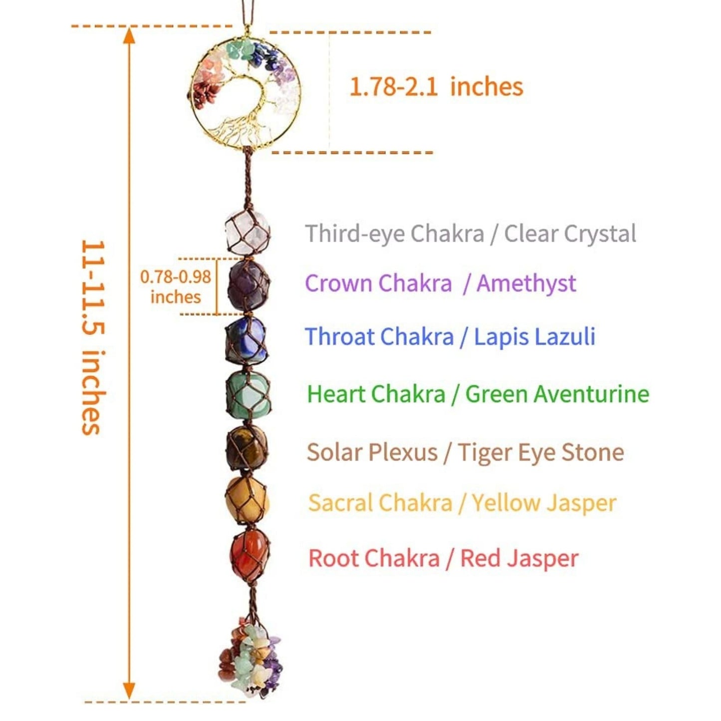 Tree of Life 7 Chakra Hanging Ornament