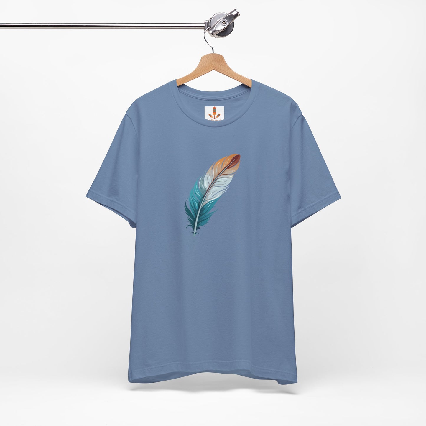 Blue and White Feather T-shirt