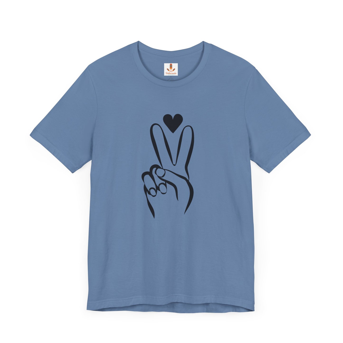 Peace Hand Sign with Heart T-shirt