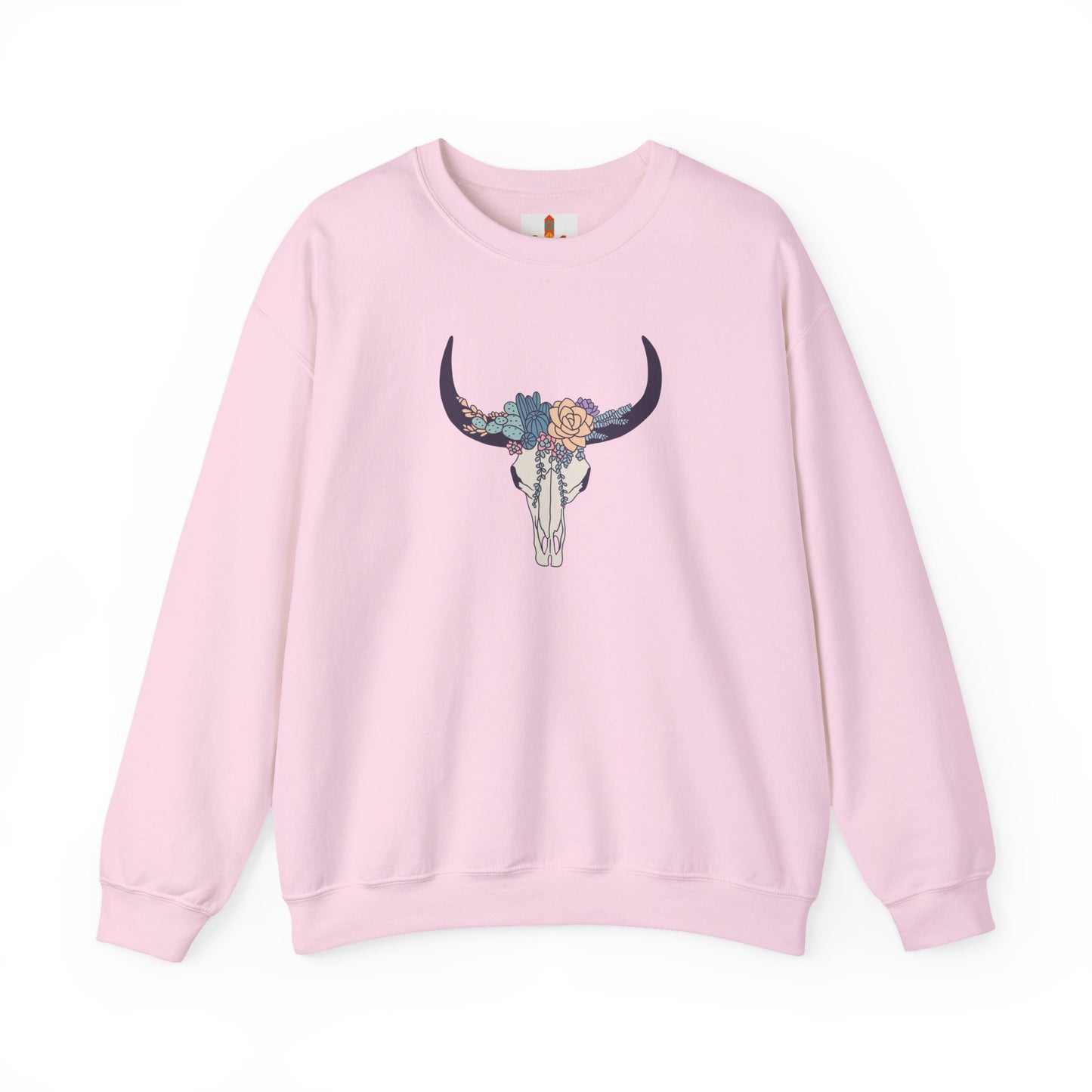 Buffalo Skull with Flowers Sweatshirt