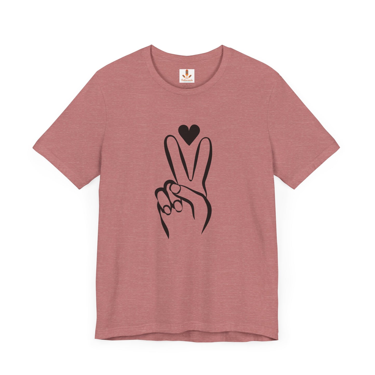 Peace Hand Sign with Heart T-shirt