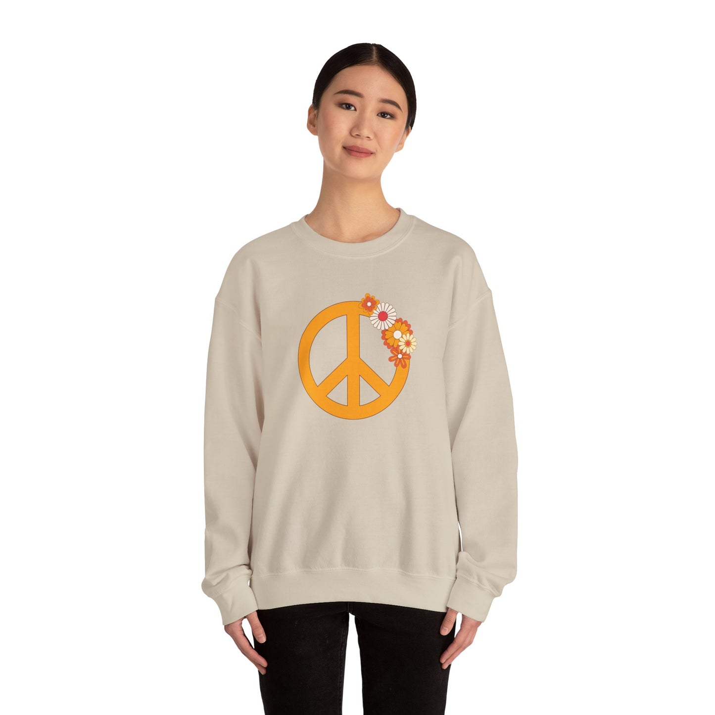 Peace Sign with Flowers Sweatshirt