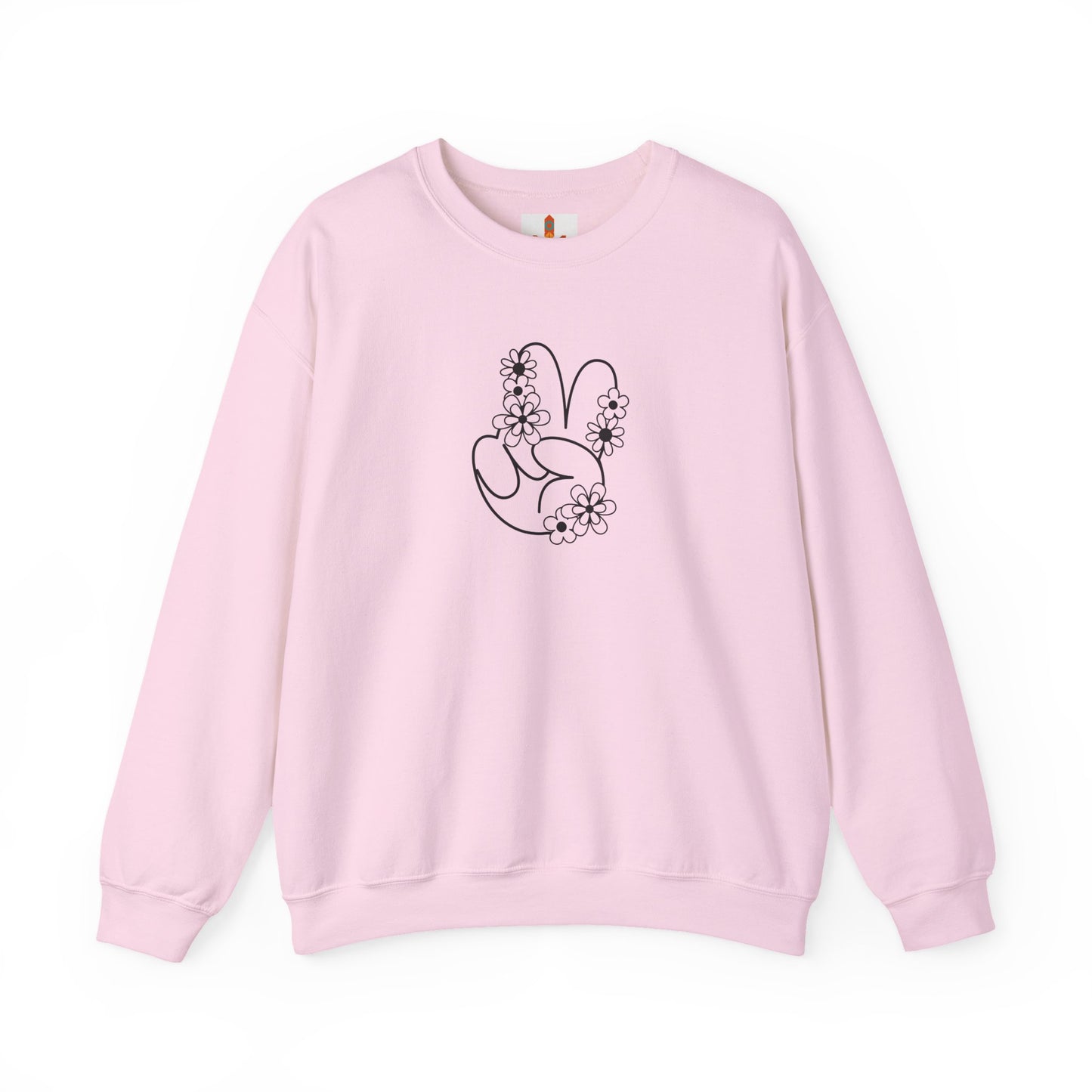Black Peace Hand Sign with Flowers Sweatshirt
