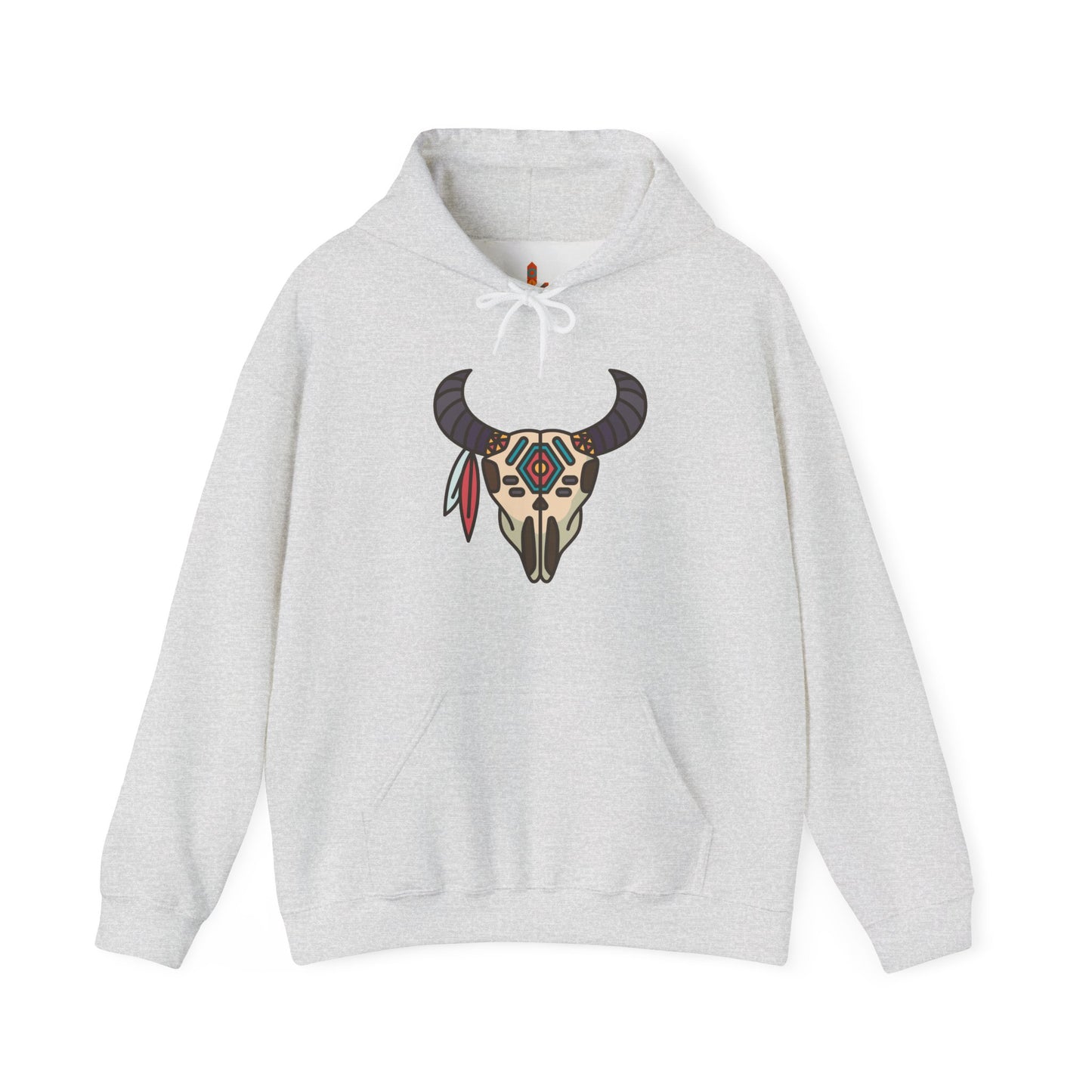 Buffalo Skull with Native Patterns Hoodie