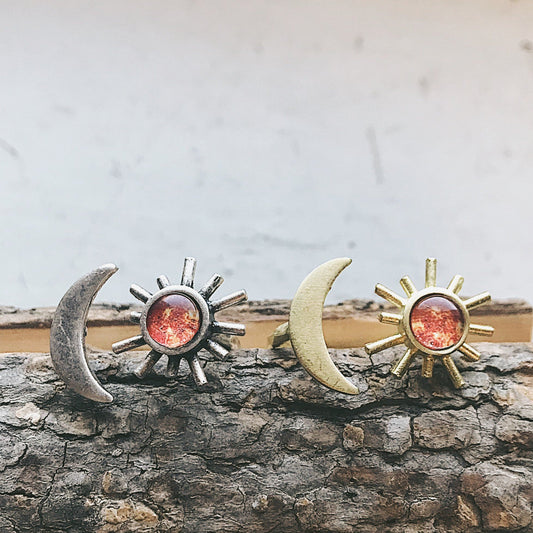Sun and Moon Sculptural Boho Ring