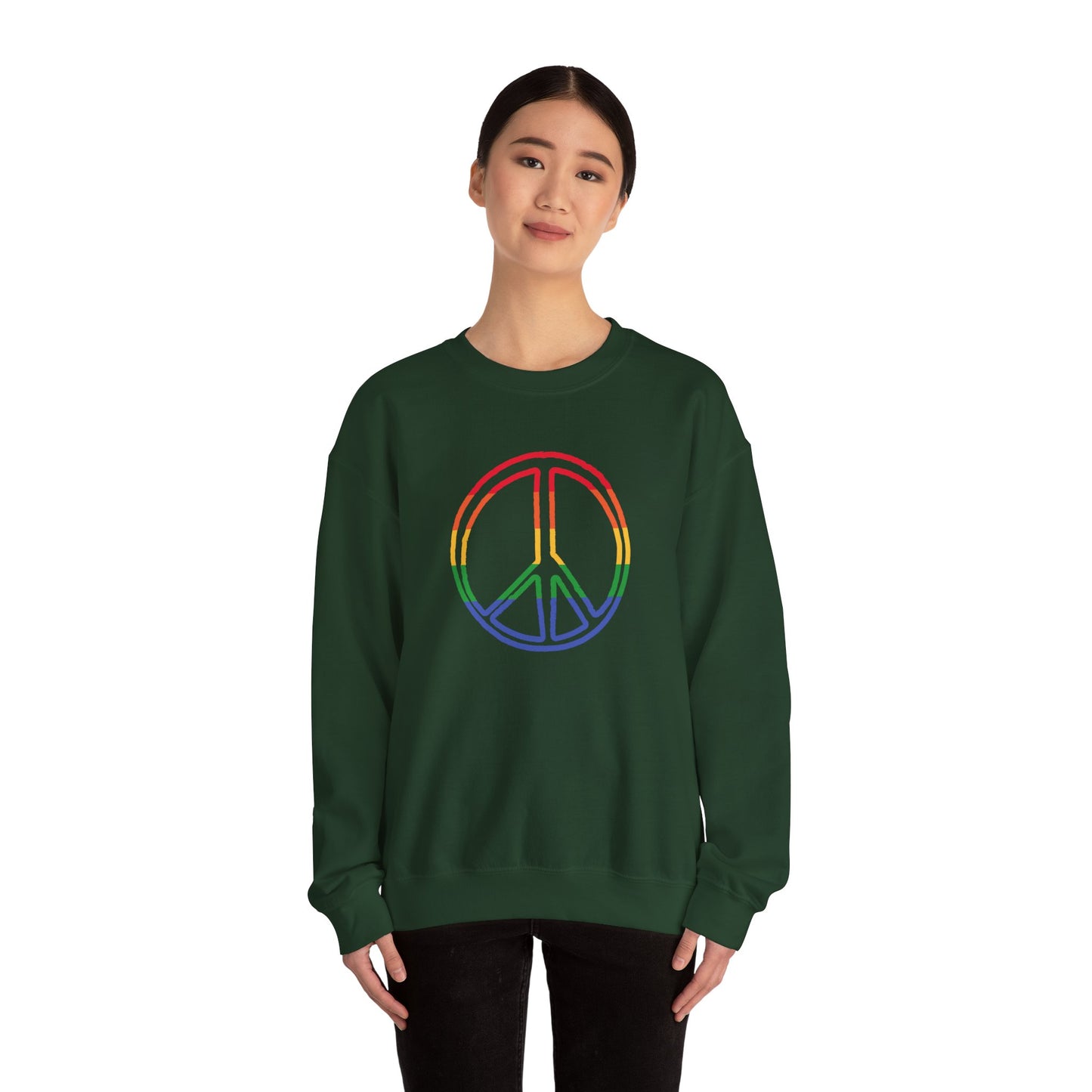 Drawing of Rainbow Peace Sign Sweatshirt