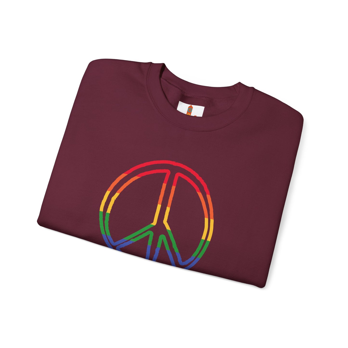 Drawing of Rainbow Peace Sign Sweatshirt