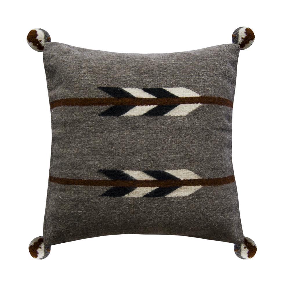 Baxa Native American Pillow Cover – Gray Arrows (16")