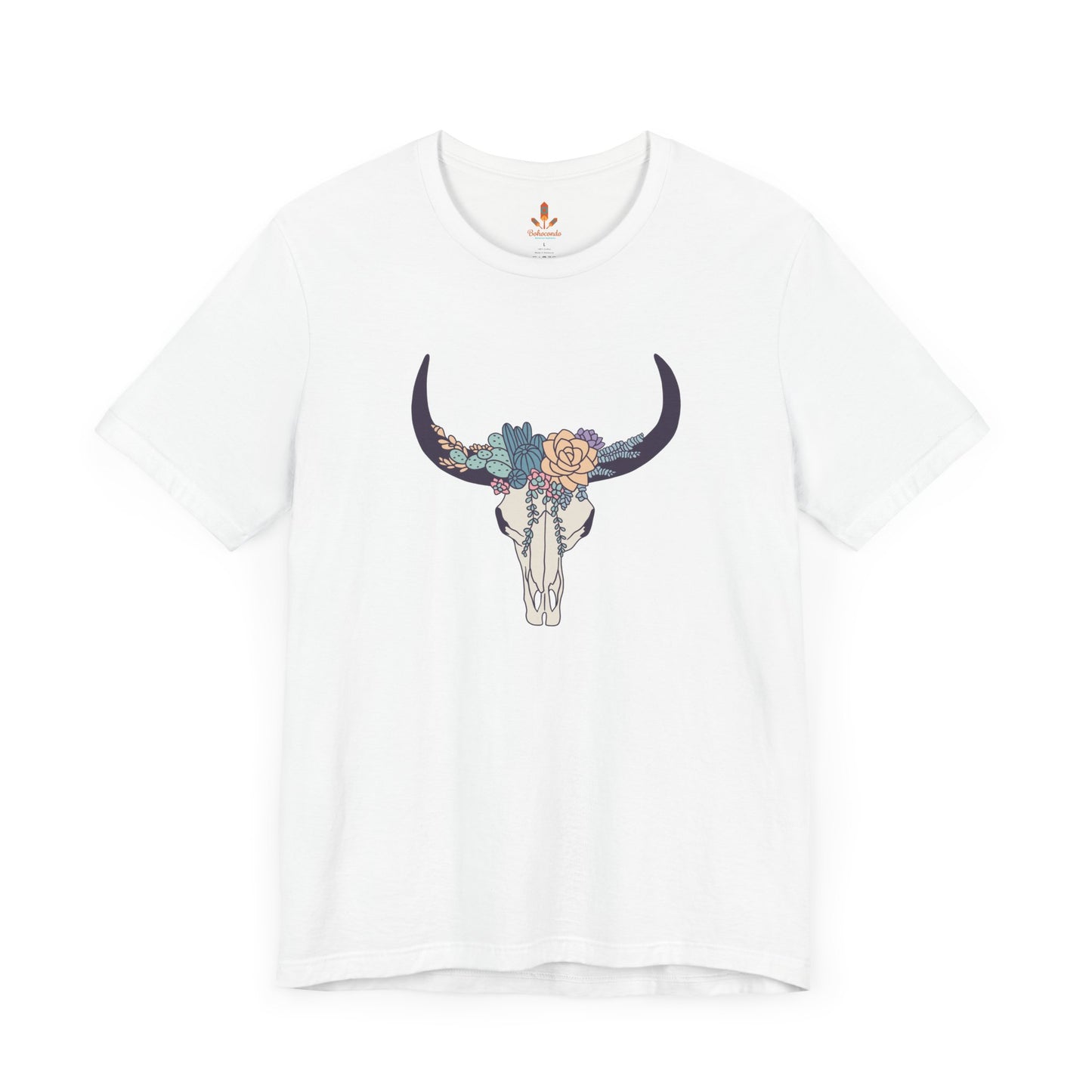 Buffalo Skull with Flowers T-shirt