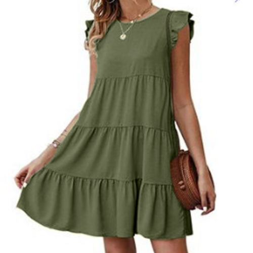 Women's Flowy Boho Dress with Cap Sleeves – Effortless Bohemian Elegance