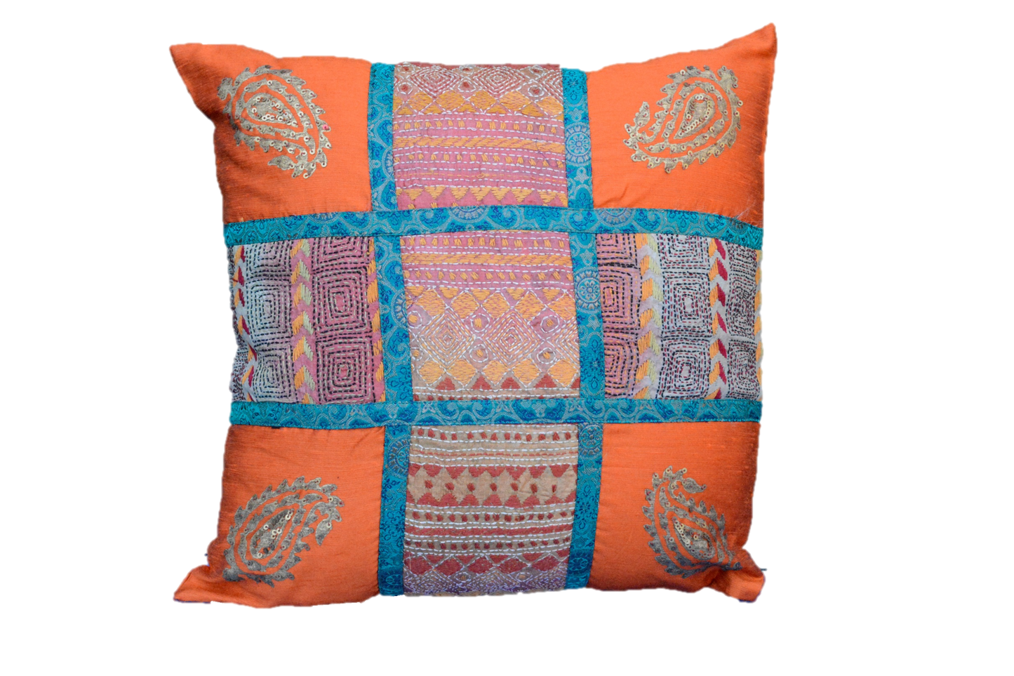 Embroidered Recycled Silk Bohemian Pillowcase