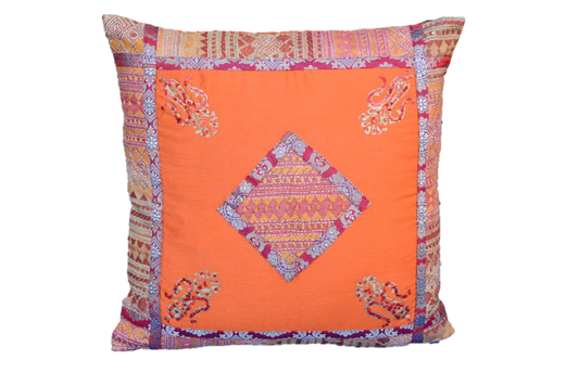Embroidered Recycled Silk Bohemian Pillowcase