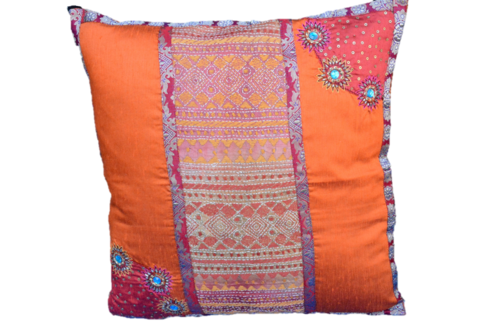 Embroidered Recycled Silk Bohemian Pillowcase
