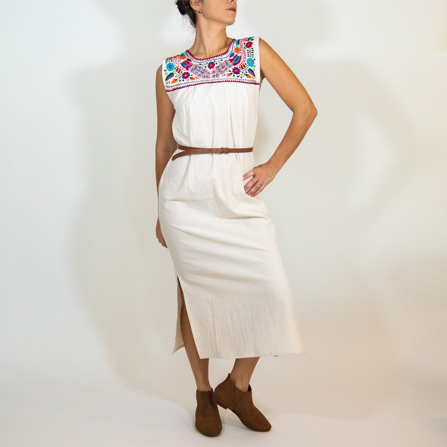 Maxi Isidra Mexican Embroidered Boho Dress