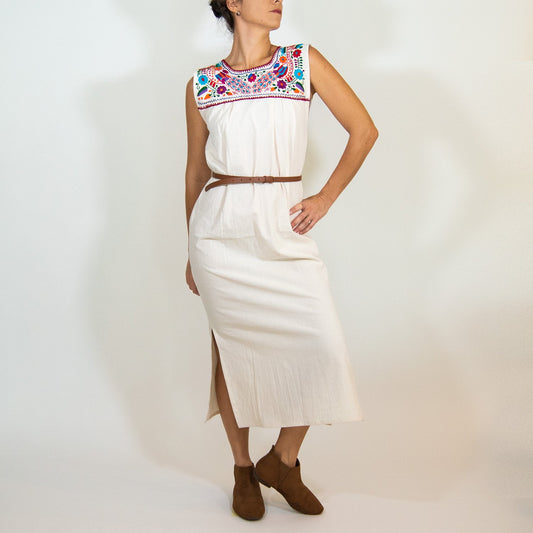 Maxi Isidra Mexican Embroidered Boho Dress – Handcrafted Artisan Elegance