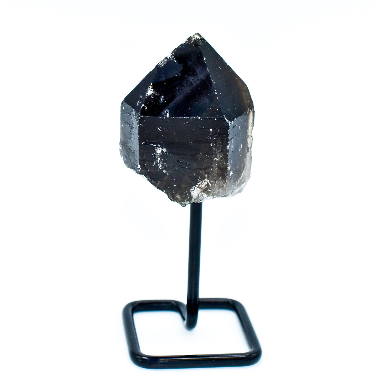Smokey Quartz Point on Metal Base – Elegant Energy Cleanser