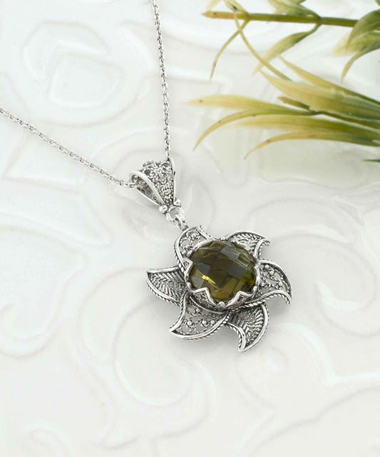 Alexandrite Lotus Flower Necklace