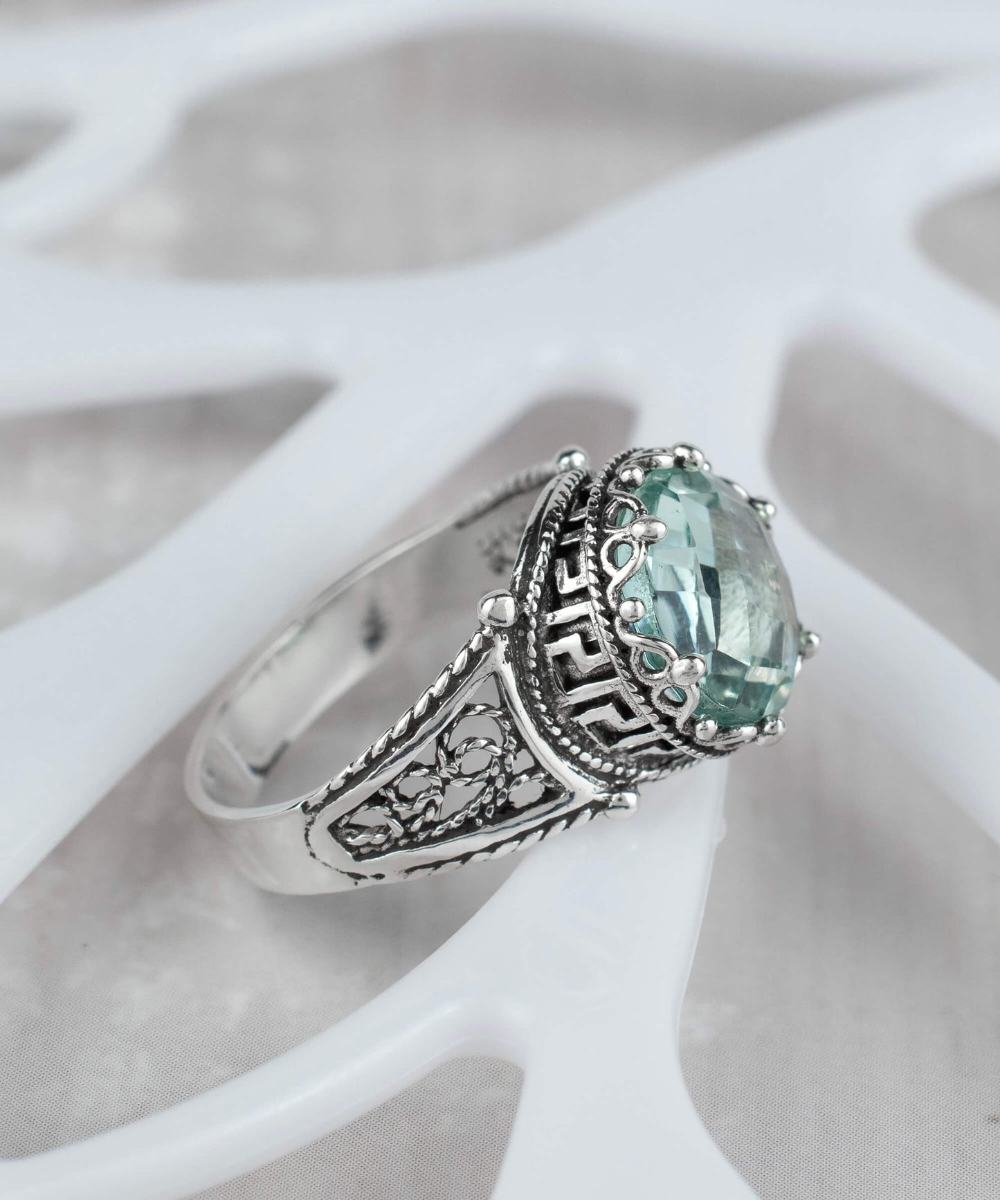 Aquamarine Filigree Art Ring