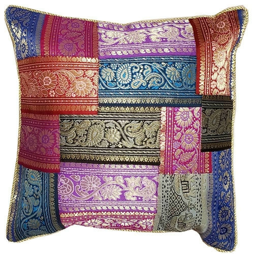Patchwork Jacquard Silk Cushion Cover