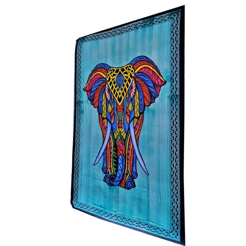Indian Bohemian Elephant Art Tapestry