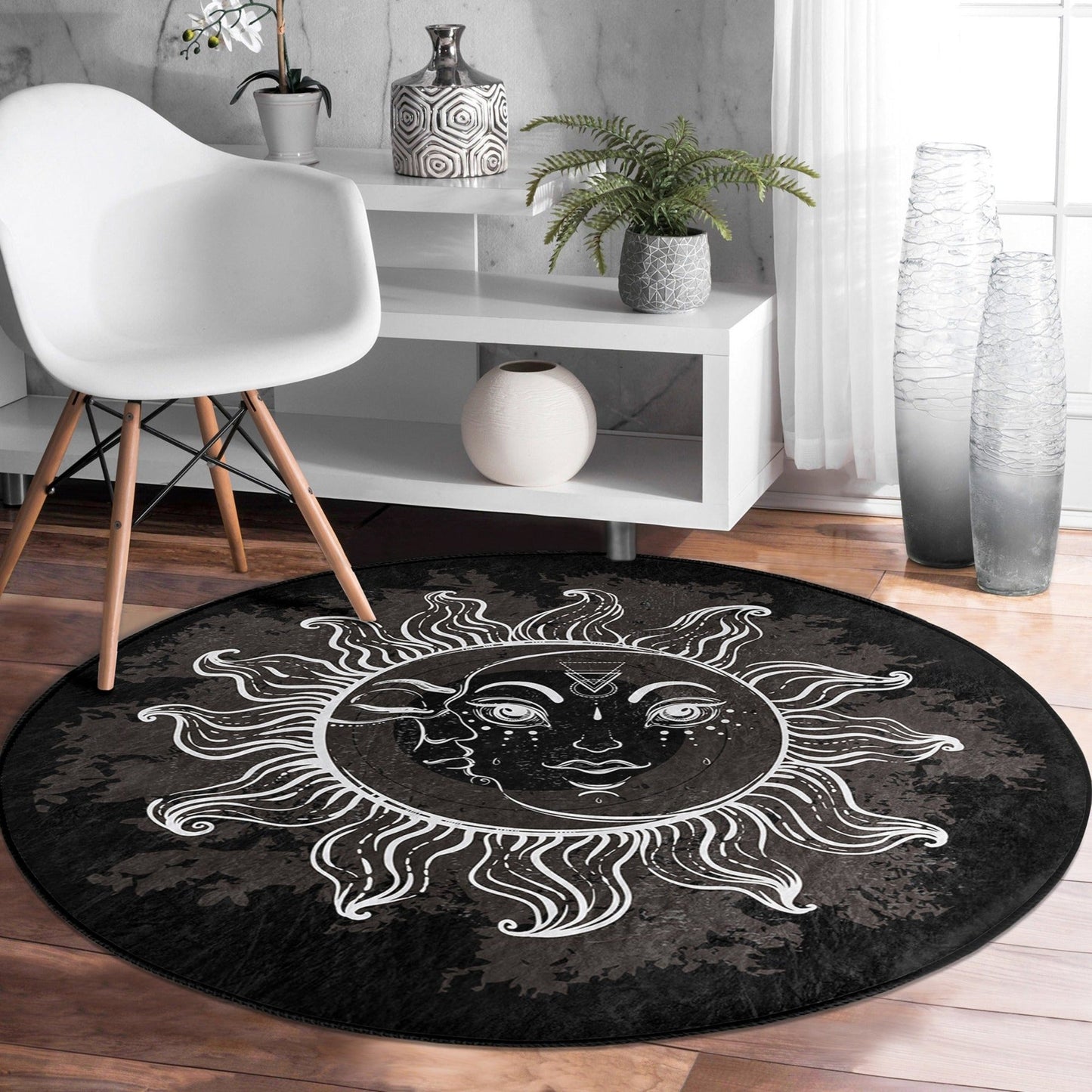Bohemian Home Decor Sun Pattern Round Rug