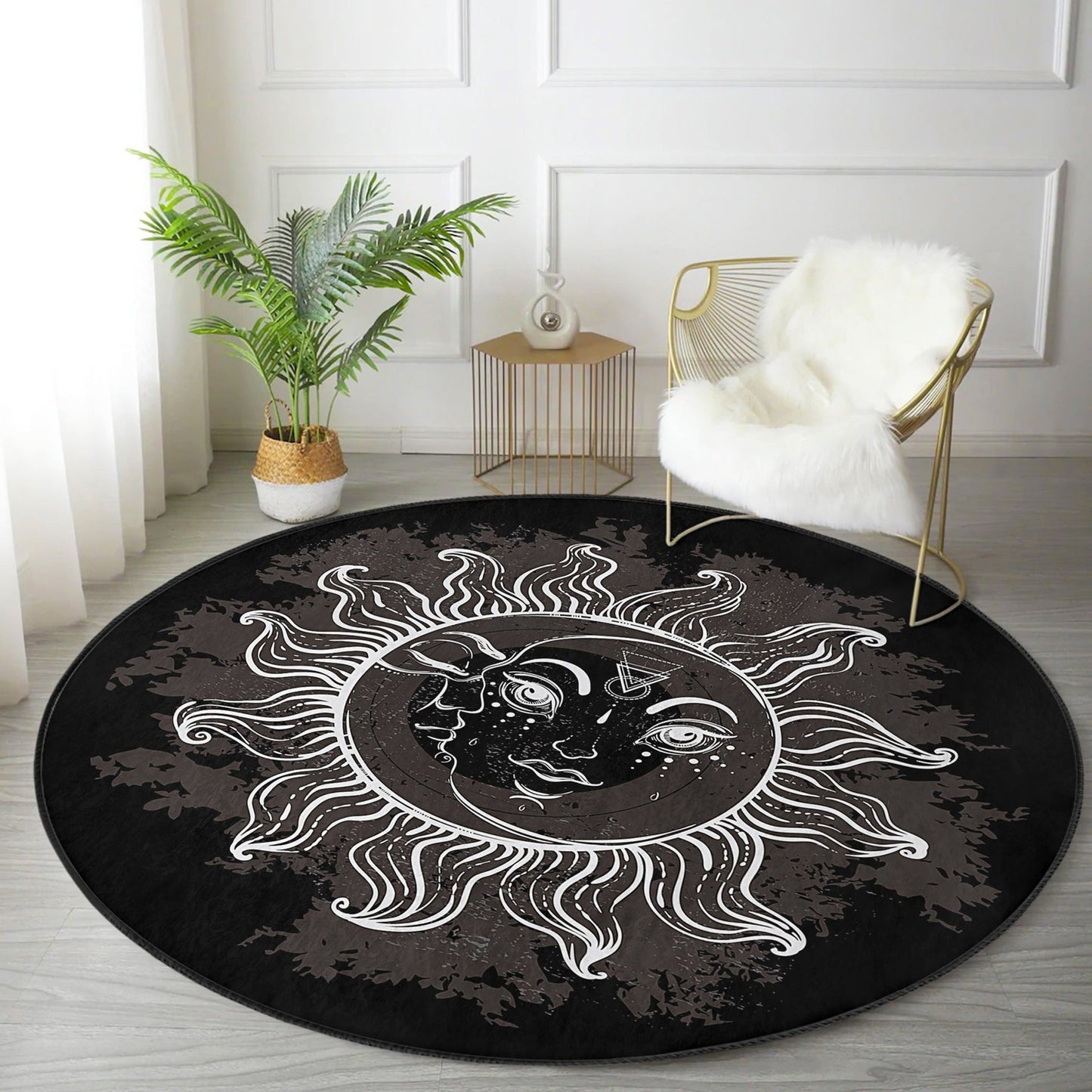 Bohemian Home Decor Sun Pattern Round Rug