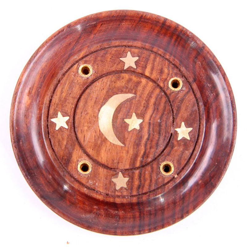 Sheesham Wood Moon and Stars Ash Catcher