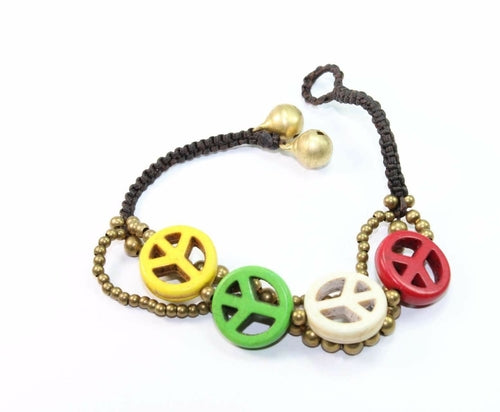 Peace Symbol Boho Bracelet