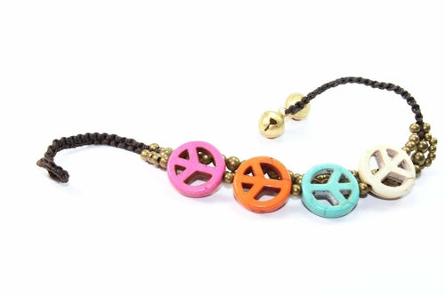 Peace Symbol Boho Bracelet
