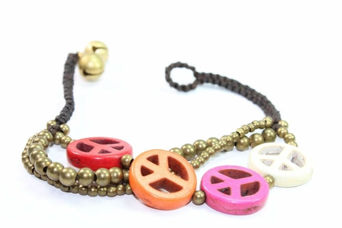 Peace Symbol Boho Bracelet