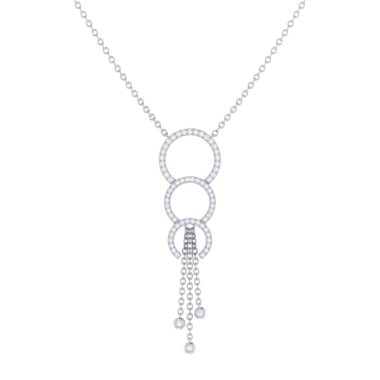 Chandelier Circle Trio Bolo Adjustable Diamond Lariat Necklace