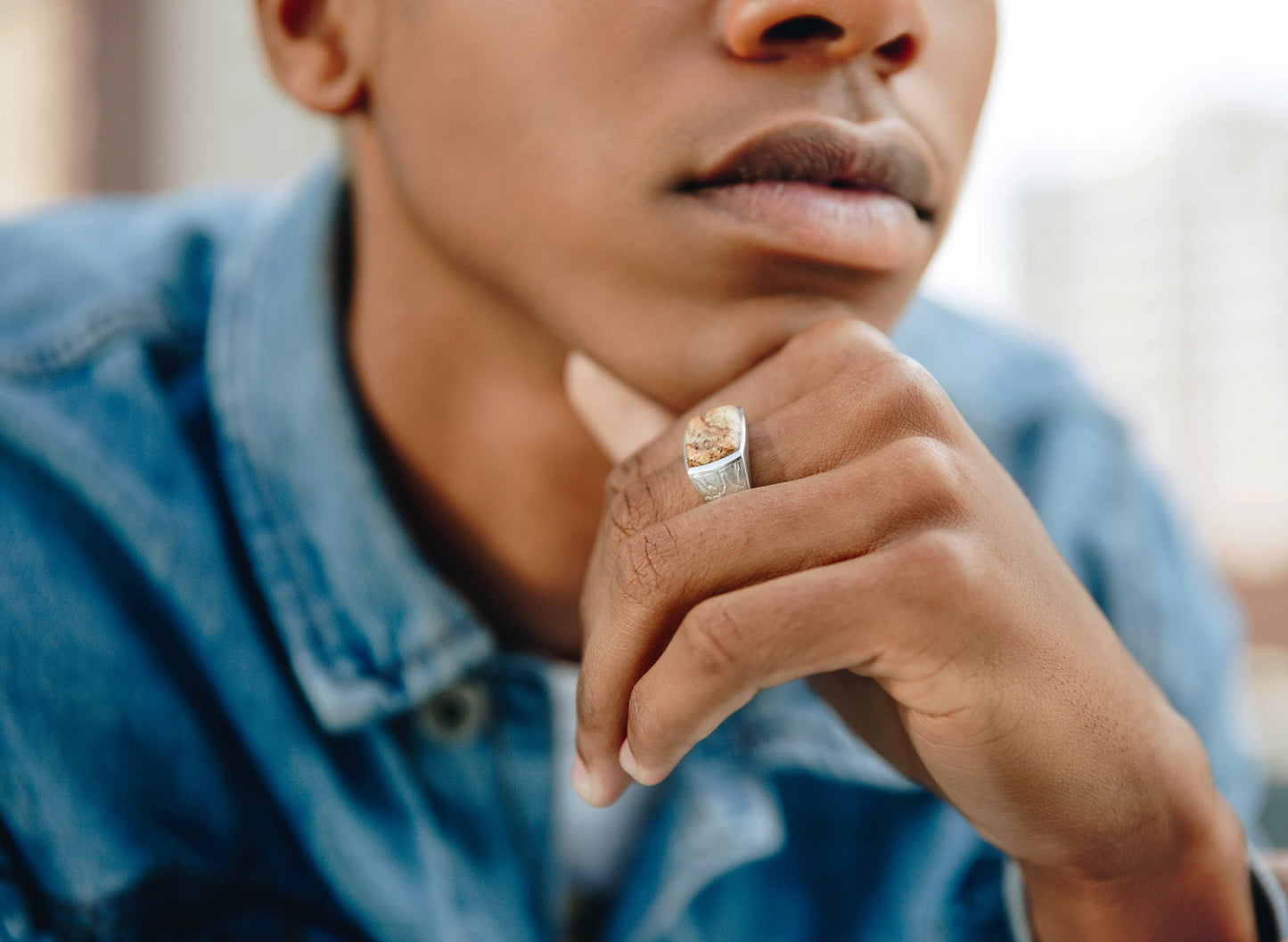 Brown Picasso Jasper Stone Signet Ring in Sterling Silver – LMJ Origin Collection