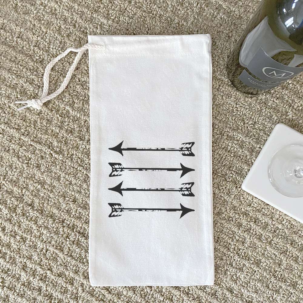 Canvas Wine Bag with Arrows Design