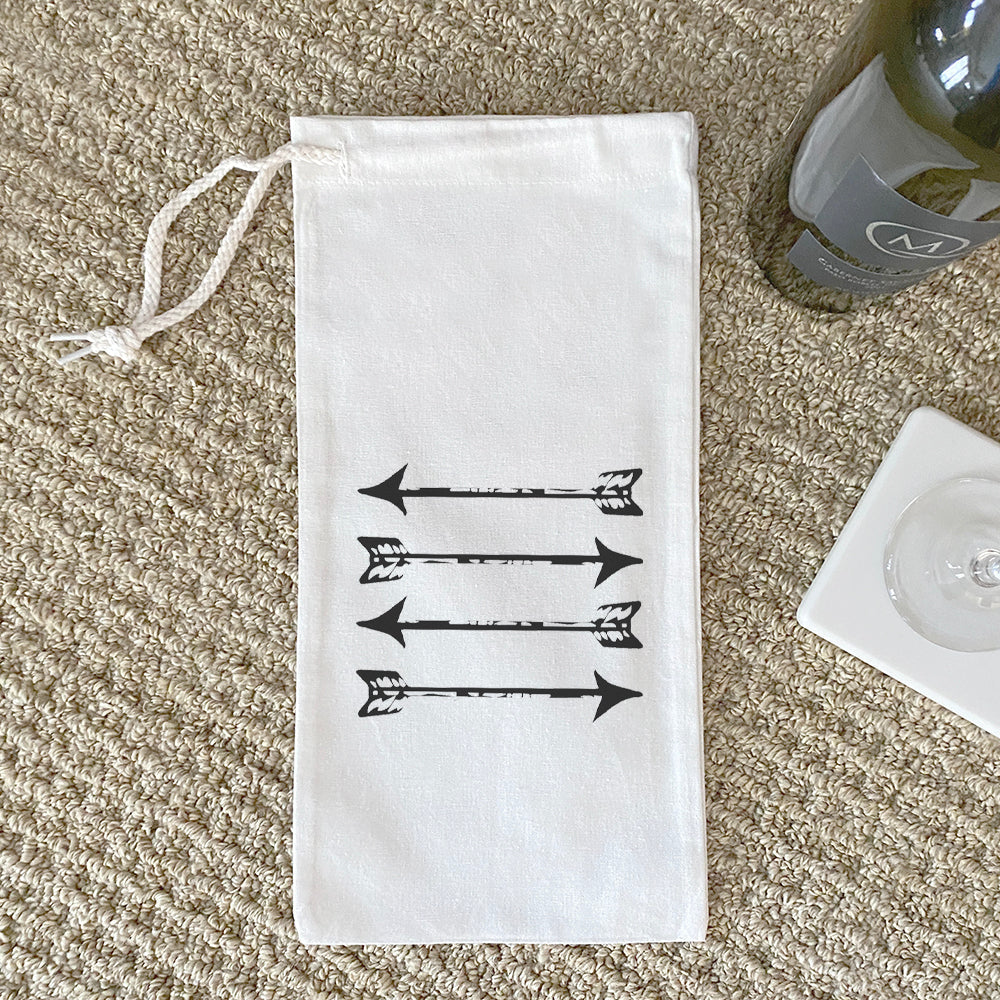 Canvas Wine Bag with Arrows Design