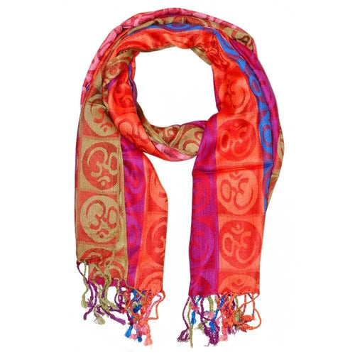OM Symbol Handwoven Tassel Scarf