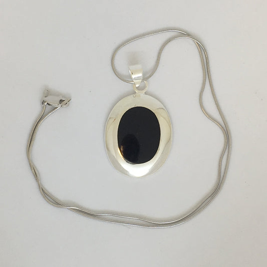 Onyx Pendant – 925 Sterling Silver Boho Necklace
