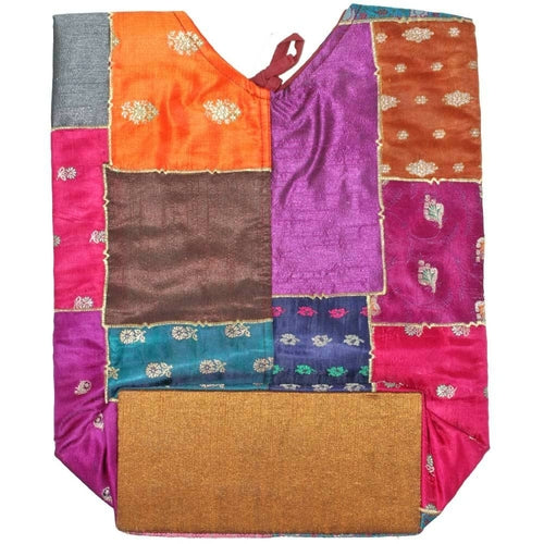 Silk Patchwork Bohemian Shoulder Bag – Handcrafted Artisanal Elegance