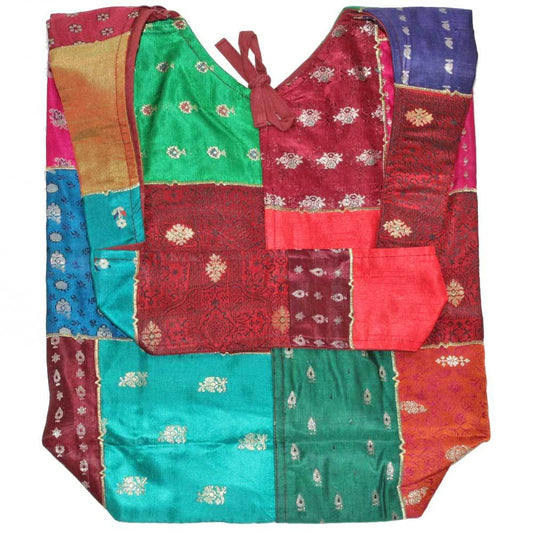 Silk Patchwork Bohemian Shoulder Bag – Handcrafted Artisanal Elegance