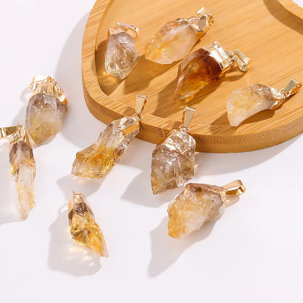 Natural Raw Citrine Pendant - Healing Crystal