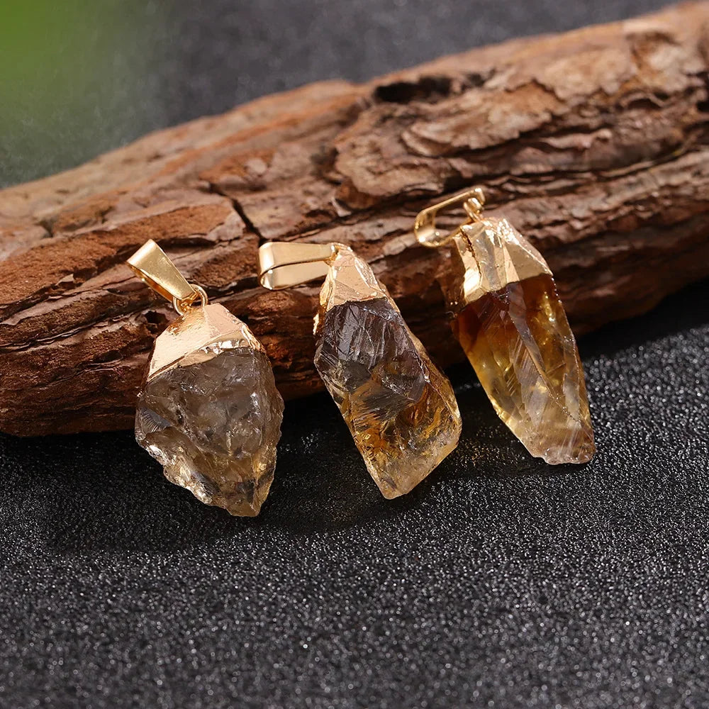 Natural Raw Citrine Pendant - Healing Crystal