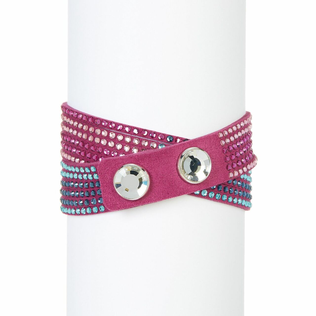 Fuchsia Alcantara Fabric Boho Bracelet