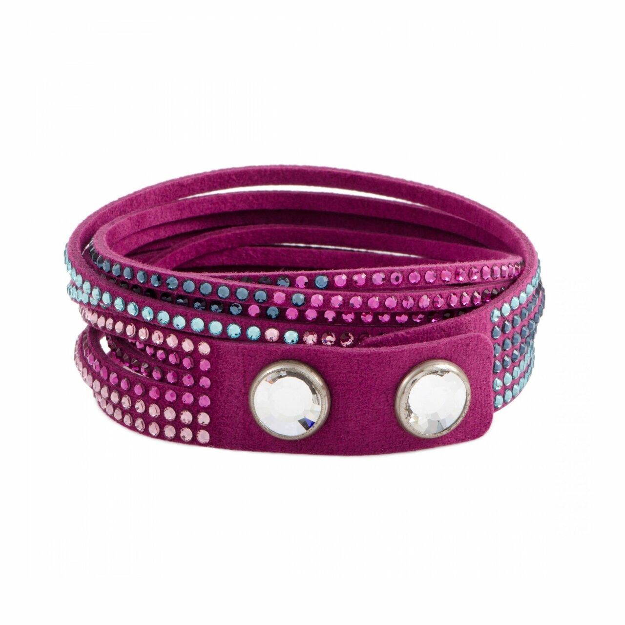 Fuchsia Alcantara Fabric Boho Bracelet