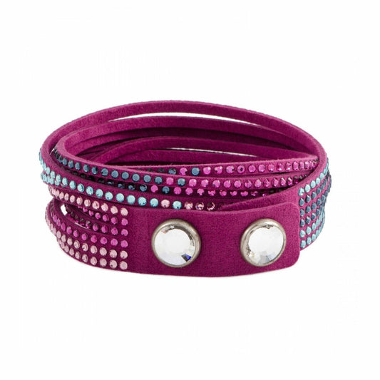 Fuchsia Alcantara Fabric Boho Bracelet