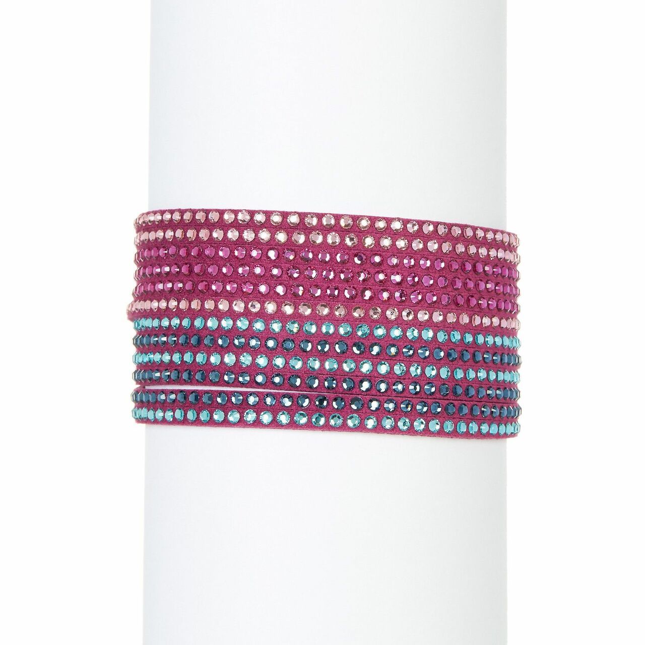Fuchsia Alcantara Fabric Boho Bracelet