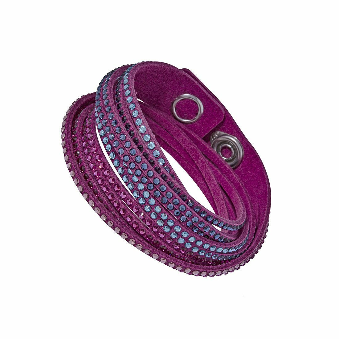 Fuchsia Alcantara Fabric Boho Bracelet