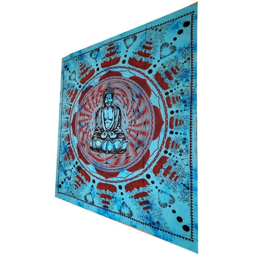 Buddha in Dharma Chakra Mudra on a Lotus Flower