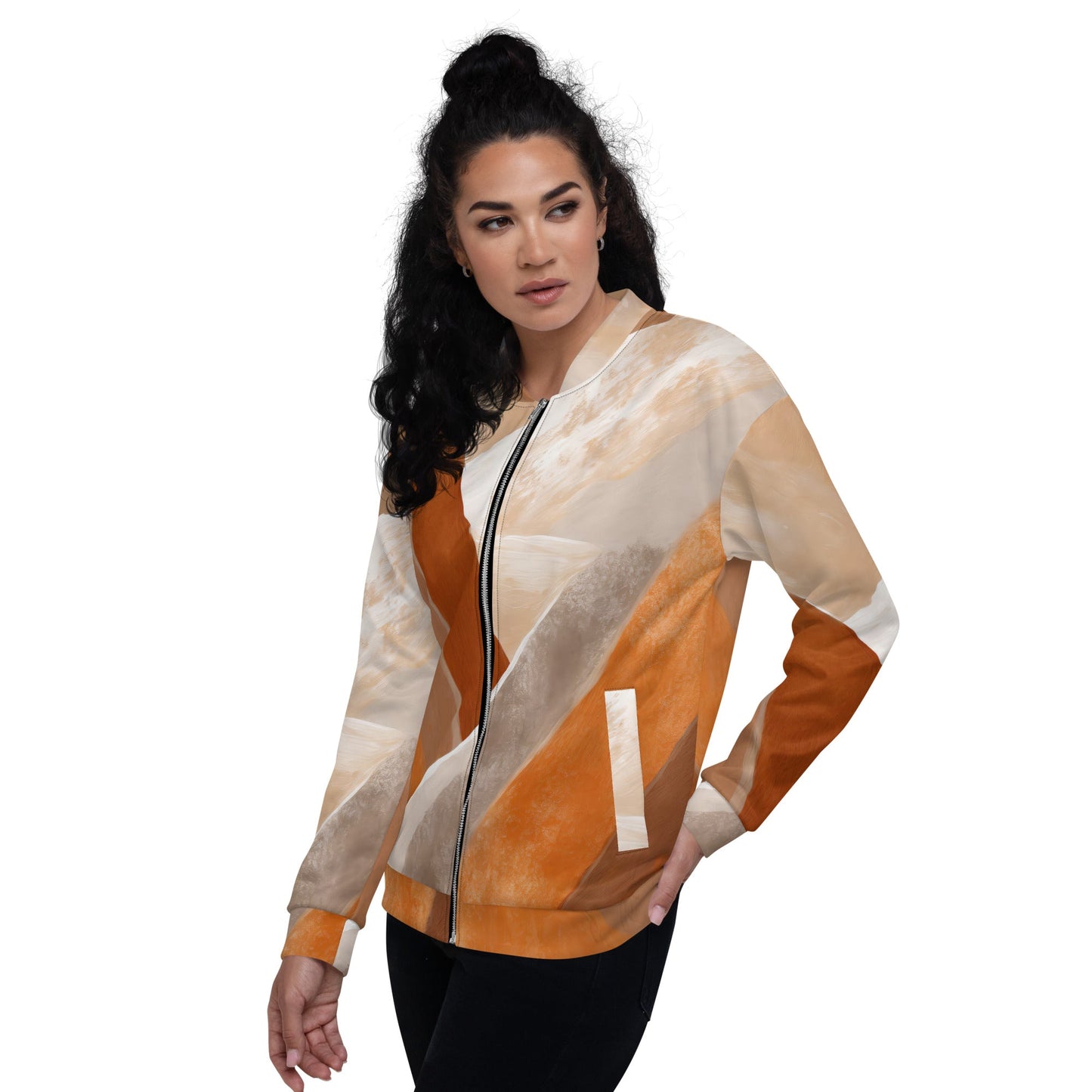 Women's Bomber Jacket – Boho Watercolor Print