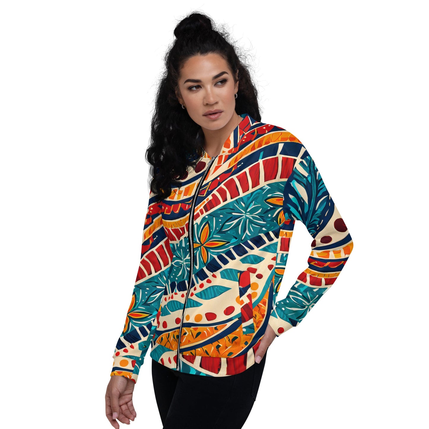Women's Bomber Jacket – Boho Floral Print