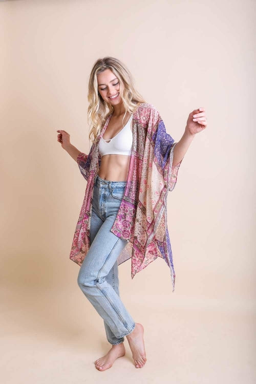 Bohemian Burnout Velvet Kimono – Luxe Layers with Bold Boho Flair