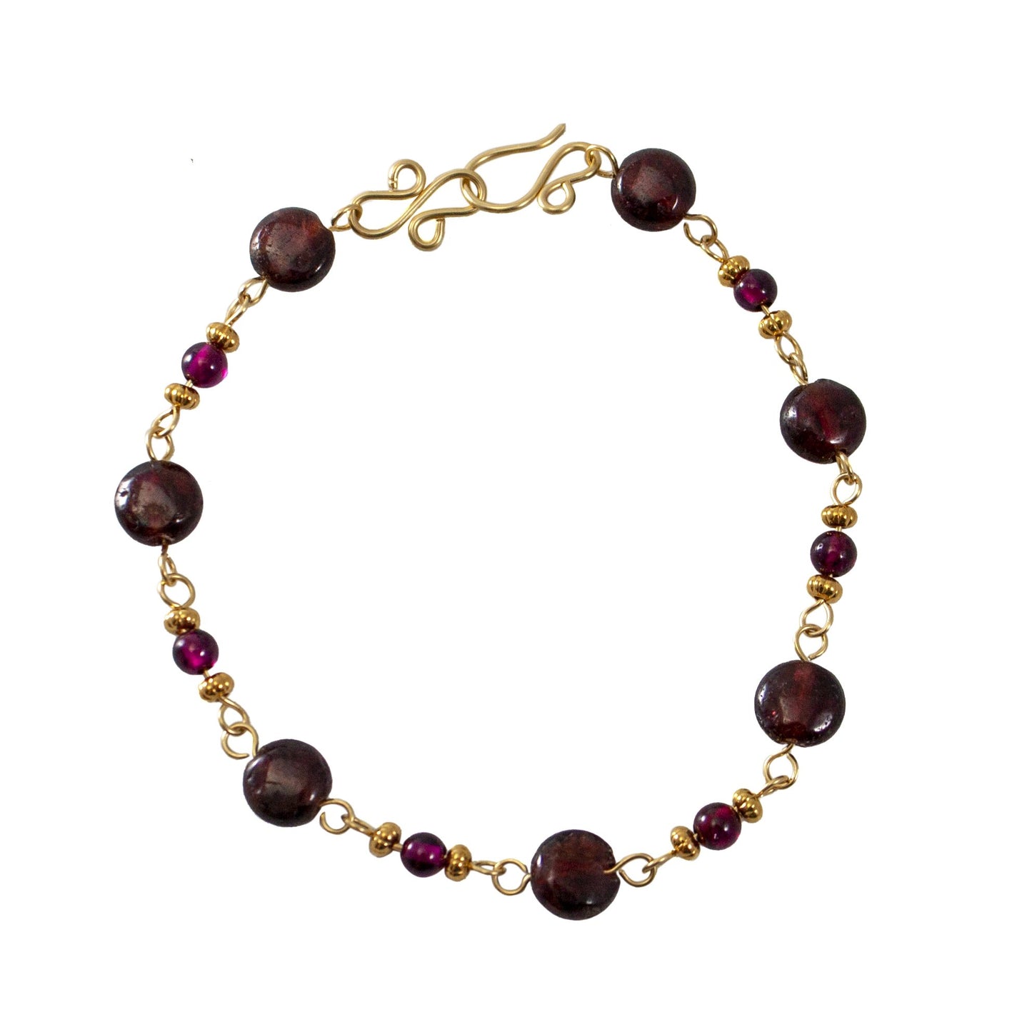 Garnet 14k Gold Filled Chain Bracelet